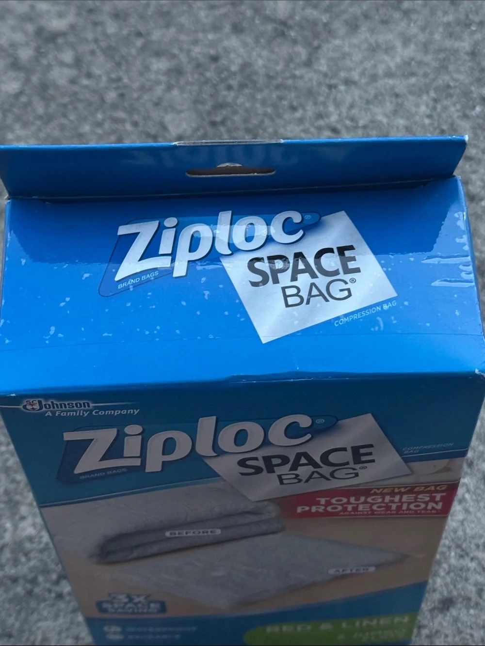 NEW Ziploc Space Bag Bed & Linen storage set 2 jumbo flat bags reusable